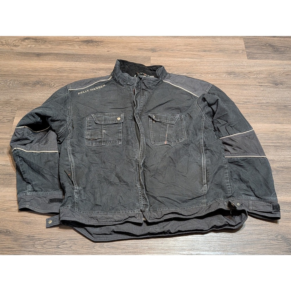 Helly Hansen Workwear Mens XXL Black Canvas‎ Pile Lined Full Zip Utility Jacket